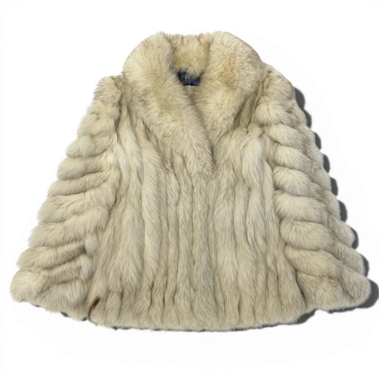 84a14 ブルーフォックス フォックスコート 毛皮コート 袖斜め段 9 ホワイト フォックスファー ジャケットt18r
