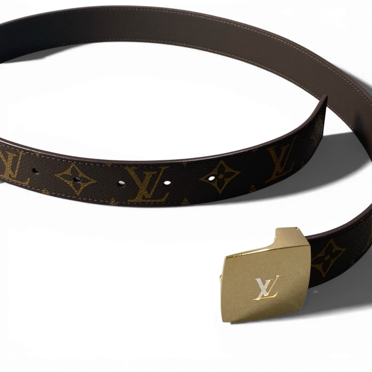 c17 LOUIS VUITTON ルイヴィトン サンチュール モノグラム ベルト サイズ32/80 レディースk02i