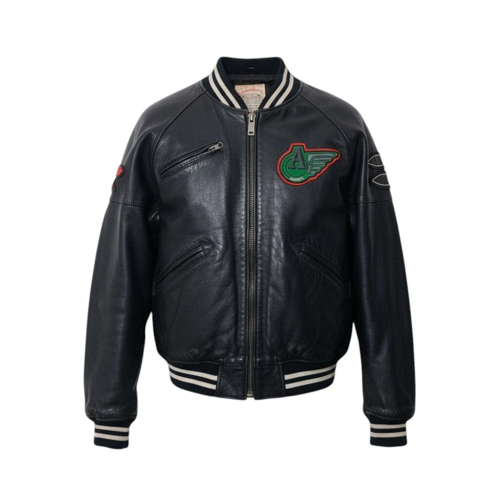 88j8 AVIREX アヴィレックス American Classics レザージャケット ブルゾン M ブラック メンズu02t