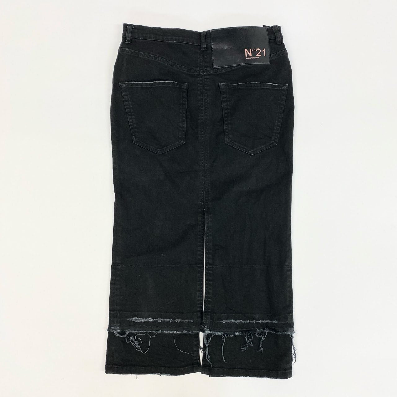 74k4 N°21 numero ventuno ヌメロ ヴェントゥーノ スリット デニムスカート ボトムス イタリア製 22AW-C032-0068 40 ブラック コットン レディースo07t