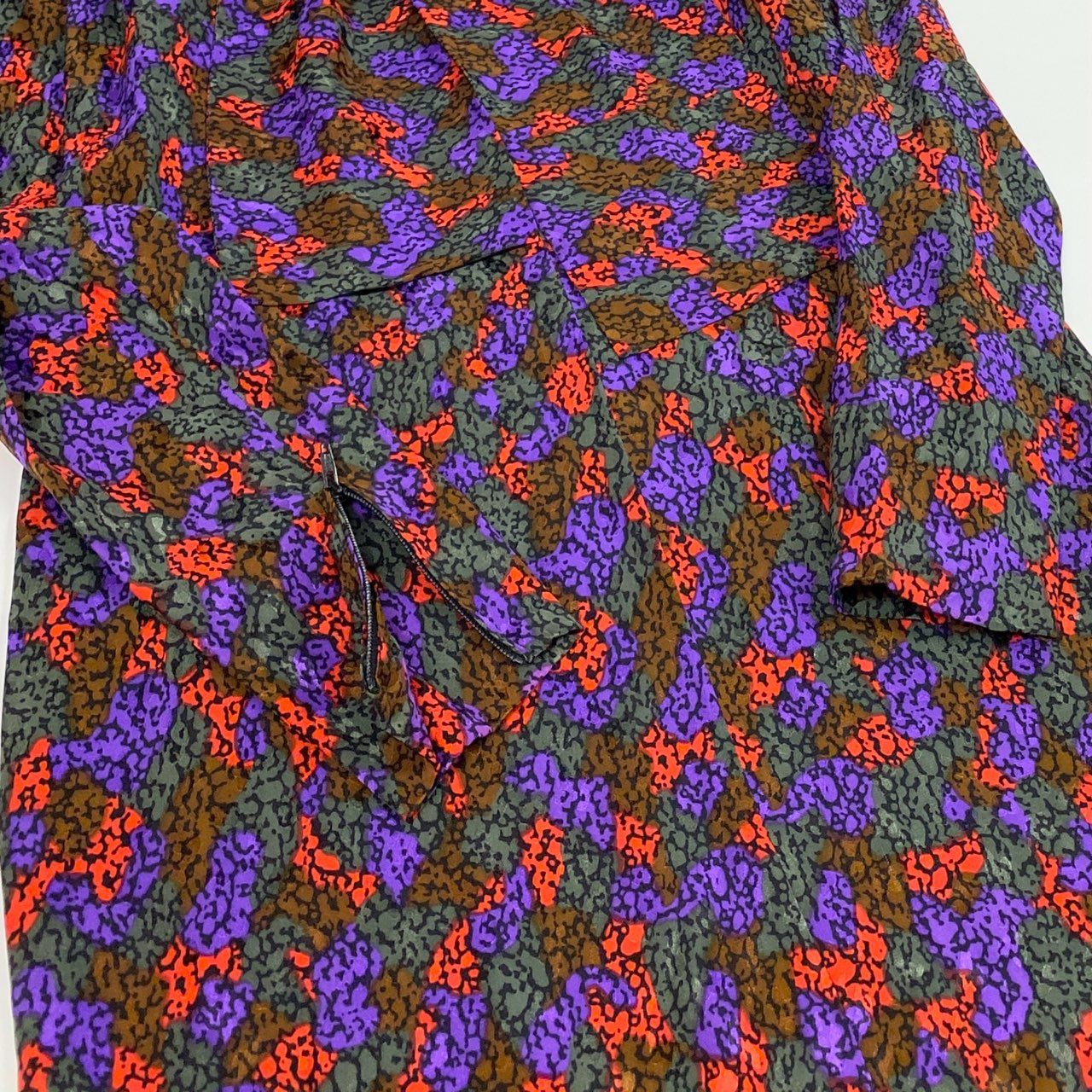 b26 Vintage SAINT LAURENT rive gauche イヴサンローラン リブゴーシュ ボウタイワンピース ロングワンピース 総柄 36 マルチカラー フランス製u02t