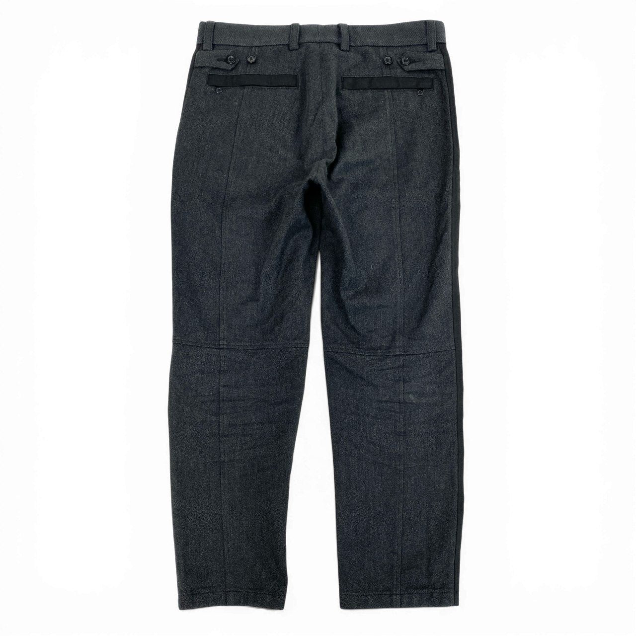 83L22 DOLCE&GABBANA ドルチェアンドガッパーナ イタリア製 パッチワーク ストレッチパンツ テーパード ボトムス メンズ 紳士服 44 ブラック グレーk02i