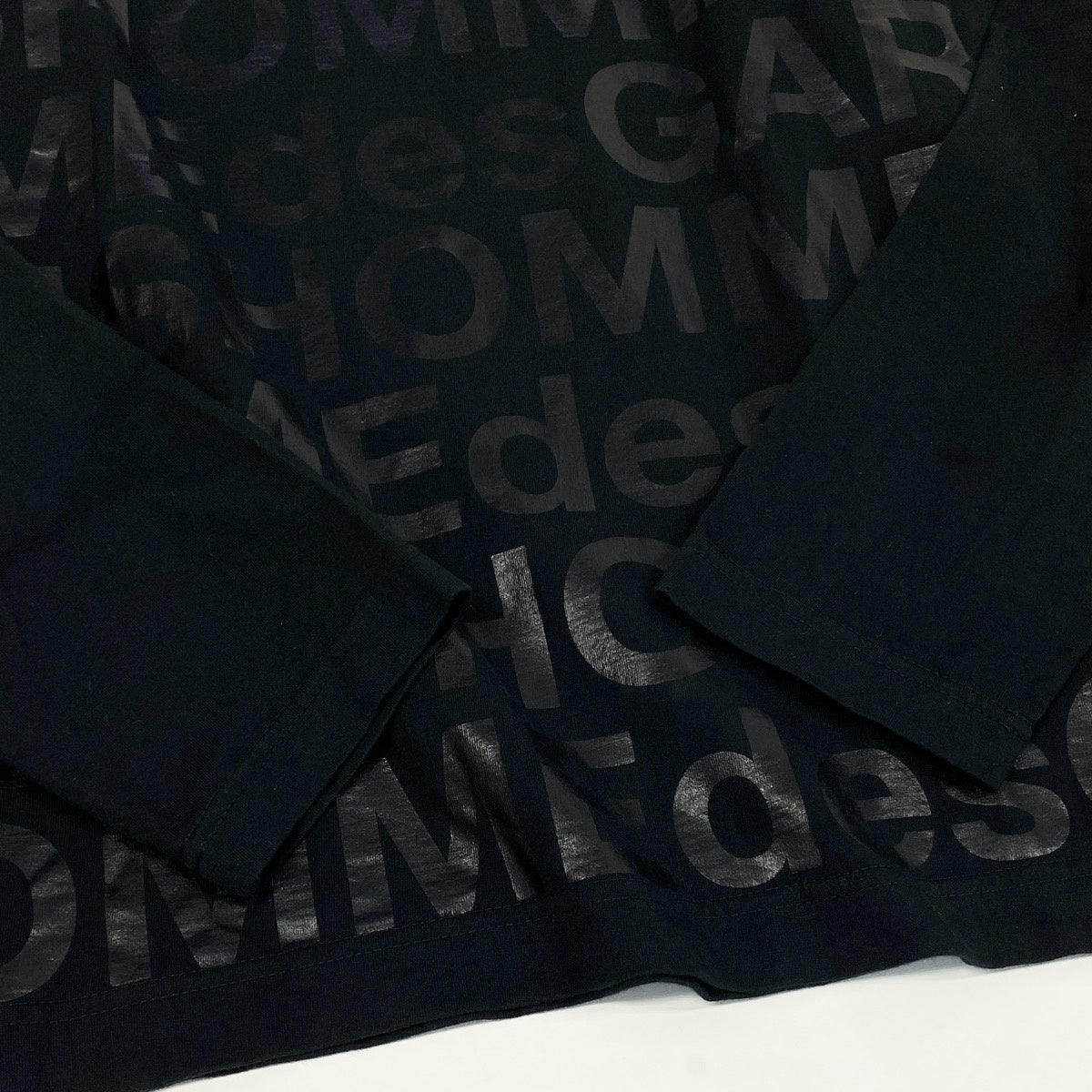 Af4 COMME des GARCONS HOMME コムデギャルソン オム AD2004 ラバープリント ロゴカットソー ロングTシャツ サイズM ブラック メンズk02ik02i