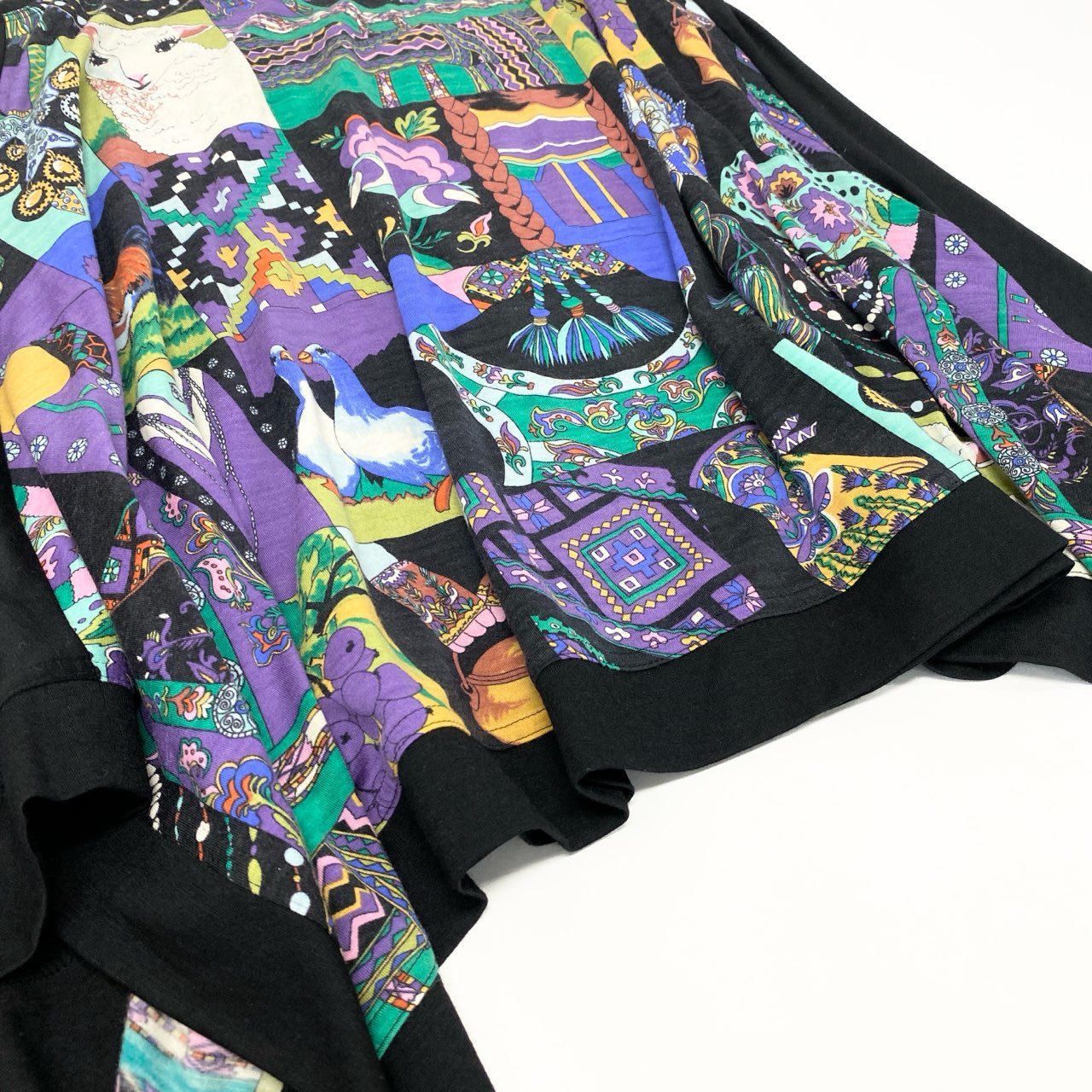 26k27 TOKUKO 1er VOL トクコプルミエヴォル ノースリーブワンピース フレアワンピース 総柄プリント チュール装飾 レディース 女性用 9 ブラックu02t