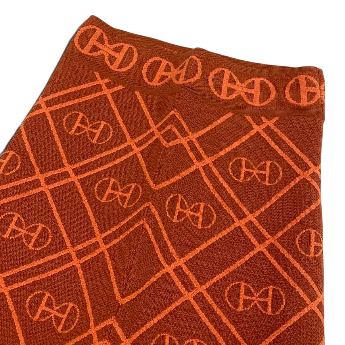 Ij9 【未使用タグ付】 HERMES エルメス H Rond bike shorts ニットショーツ 2E2404DG サイズ34 オレンジ レディースu02t