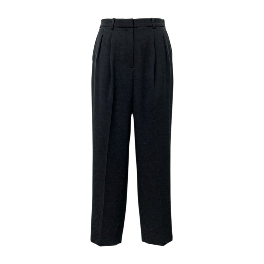 62g7 YVES SAINT LAURENT イヴサンローラン タックパンツ ワイドパンツ ボトムス サイズ38 ブラック レディース 女性用o07t