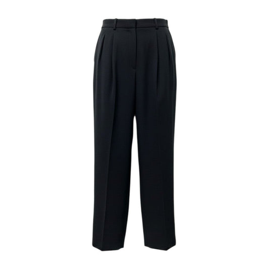 62g7 YVES SAINT LAURENT イヴサンローラン タックパンツ ワイドパンツ ボトムス サイズ38 ブラック レディース 女性用o07t