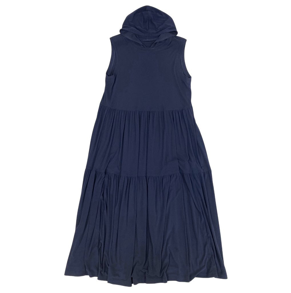 83L23 TOKUKO 1er VOL トクコプルミエヴォル ノースリーブロングワンピース フレアワンピース フーディー ストレッチ素材 9サイズ ネイビー レディースu02t