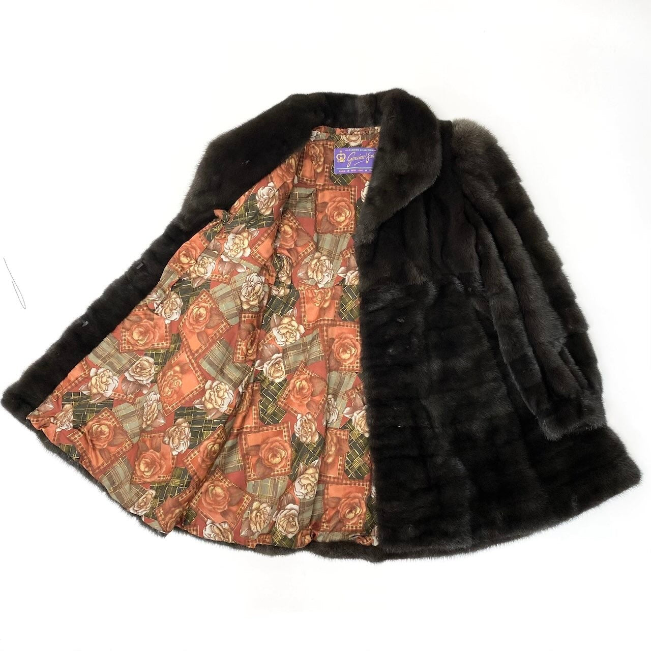 14d13 Genuine Fur SAGA MINK サガミンク 金サガ ミンクファー ロングコート サイズF ブラウングレー 最高級本毛皮 Mink Fur Long Coatt18r