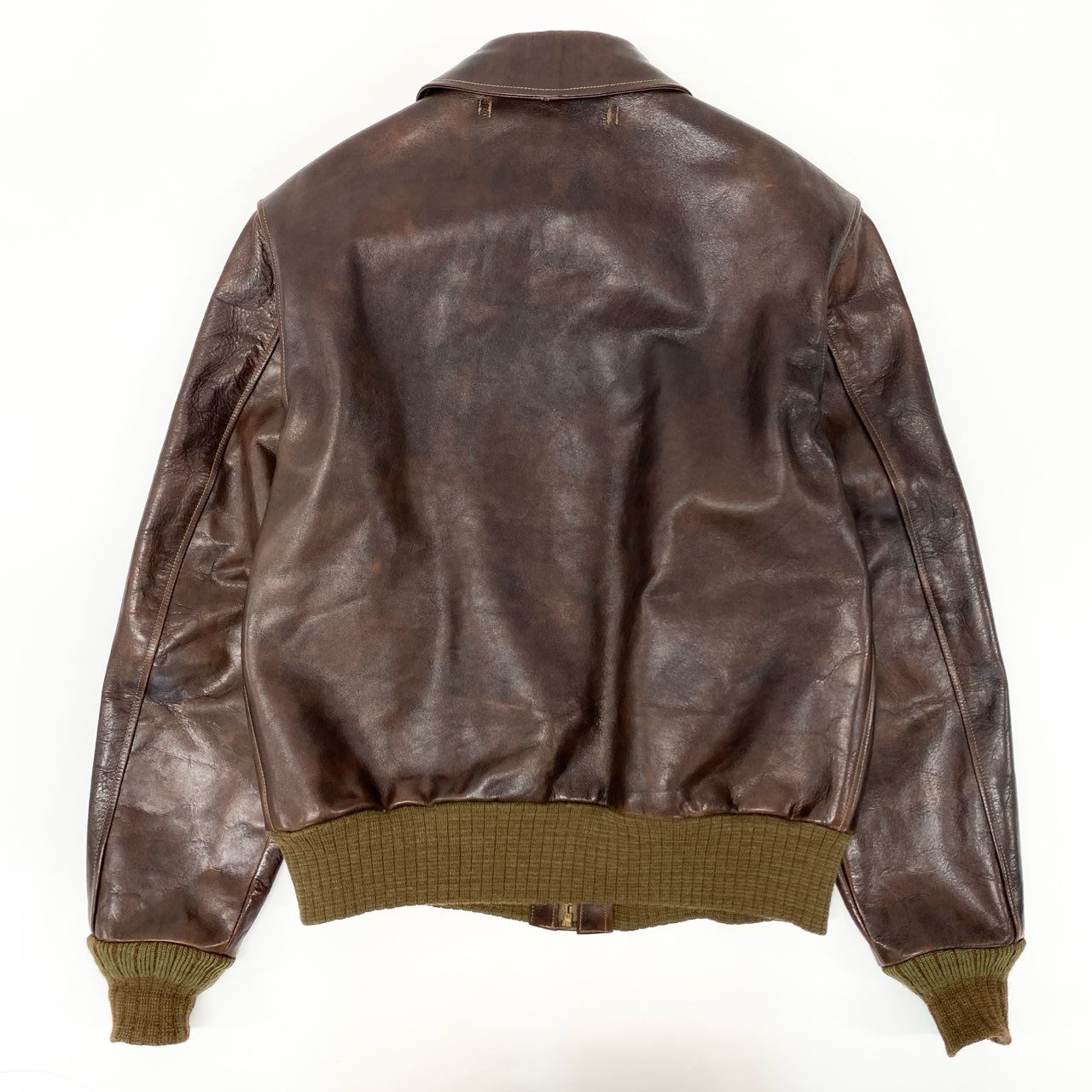 27j22《美品》 BUZZ RICKSON’S バズリクソンズ A-2 ホースハイド フライトジャケット BR80531 42 ブラウン レザー AIR ASSOCIATES エア アソシエイツt18r