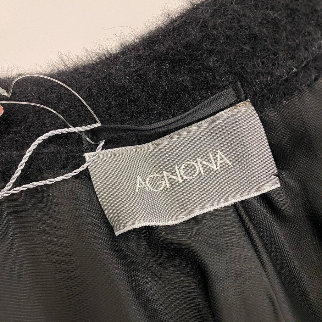 43l25《未使用保管品》定価27万 AGNONA アニオナ アルパカ ウール ロングコート サイズ44 ブラック イタリア製 タグ付きt18r