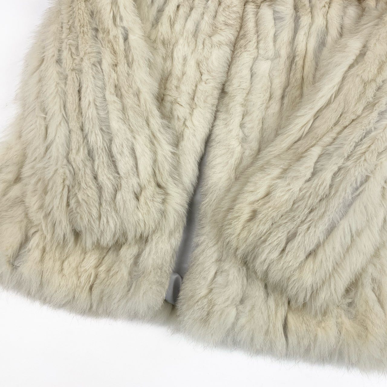 49k19 SAGA FOX サガフォックス 銀サガ ブルーフォックス ファーコート 13 ホワイト 本毛皮 FOX FUR リアルファーt18r