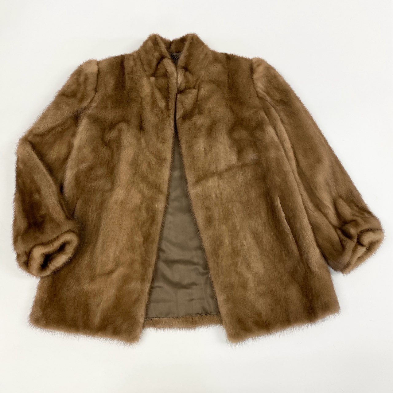 87j23 最高級毛皮 パステルミンク ミンクコート 毛皮コート  サイズ13 ライトブラウン ミンクファー リアルファー レディースu02t