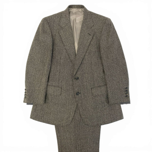 62a28 Burberrys バーバリーズ スリーピース スーツセットアップ テーラードジャケト スラックス ヘリンボーン 92-80-170 A5 ブラウン系 メンズ 男性用o07t