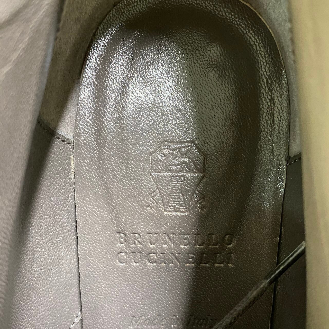 3e16 BRUNELLO CUCINELLI ブルネロクチネリ スエードレザー アンクルブーツ サイズ37 グレージュ シューズ 靴 ウイングチップ イタリア製t18r