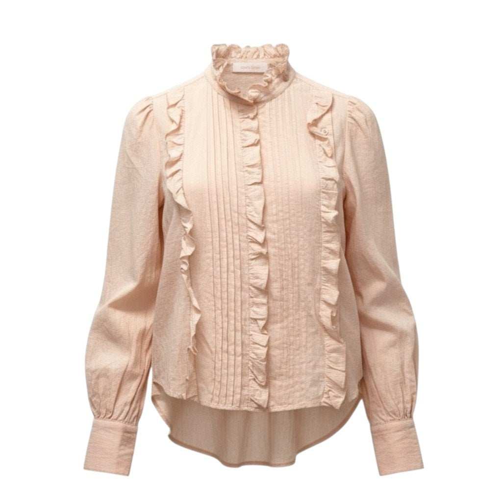 9c20 《美品》 See By Chloe シーバイクロエ 長袖ブラウス フリルシャツ ギャザー トップス 36 ピンク コットン ポルトガル製u02t