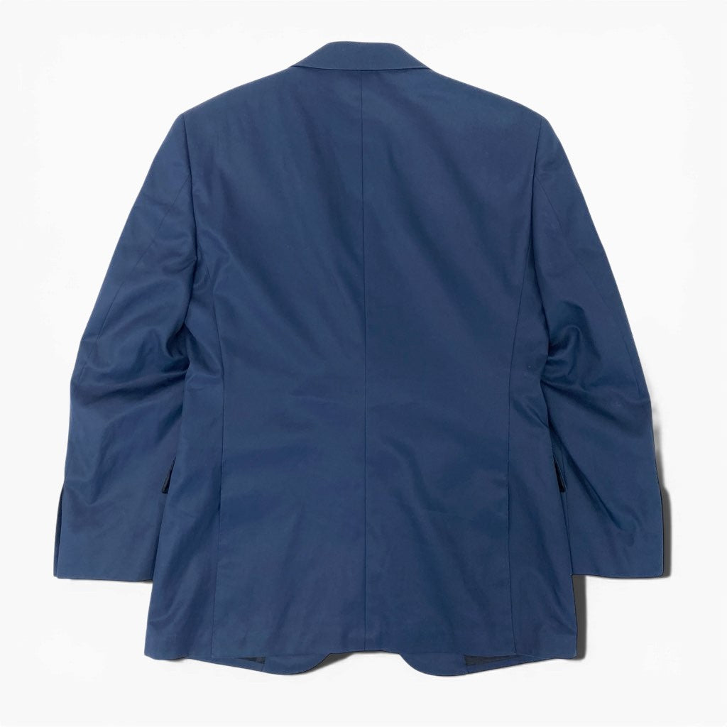 66a12 Aquascutum アクアスキュータム テーラードジャケット 背抜き シングル 2B フォーマル 無地 メンズ 紳士服 90A4 ネイビー コットン100％u02t