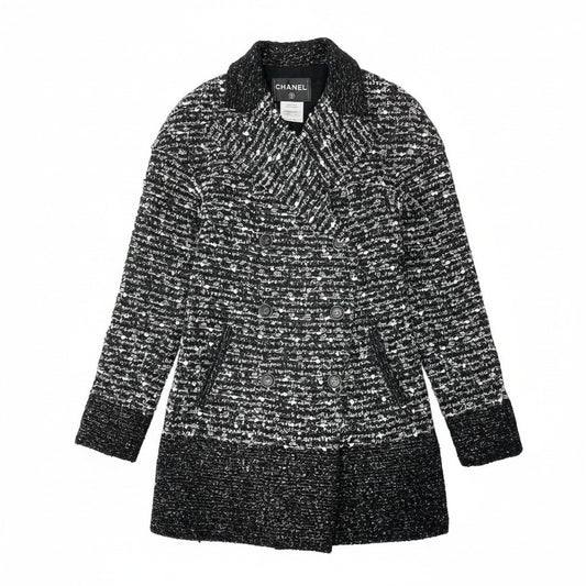 Cd20 CHANEL シャネル ツイードコートジャケット ココボタン ダブルブレスト P41804W04950 38サイズ グレー系 レディース 女性用nu1