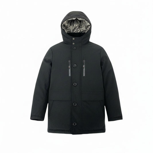 78L9 yeti TAKEO KIKUCHI イエティ タケオキクチ ダウンコート アウター フード付き 防寒 4 ブラック メンズ 紳士服u02t