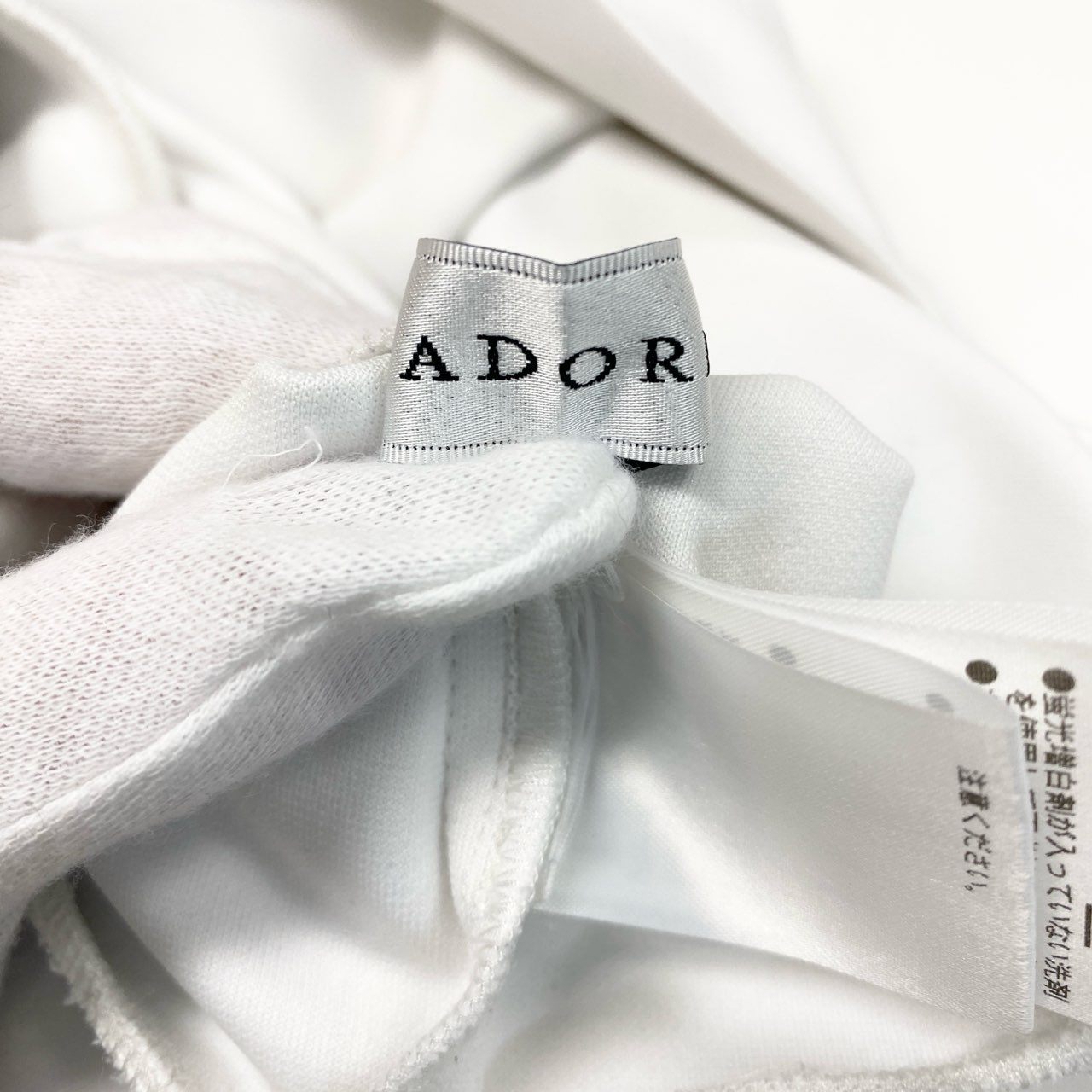 69c2 ADORE アドーア メッシュコンビダンボール 長袖 クルーネックTシャツ レディース女性服 531-5160313 サイズ38 ホワイトu02t