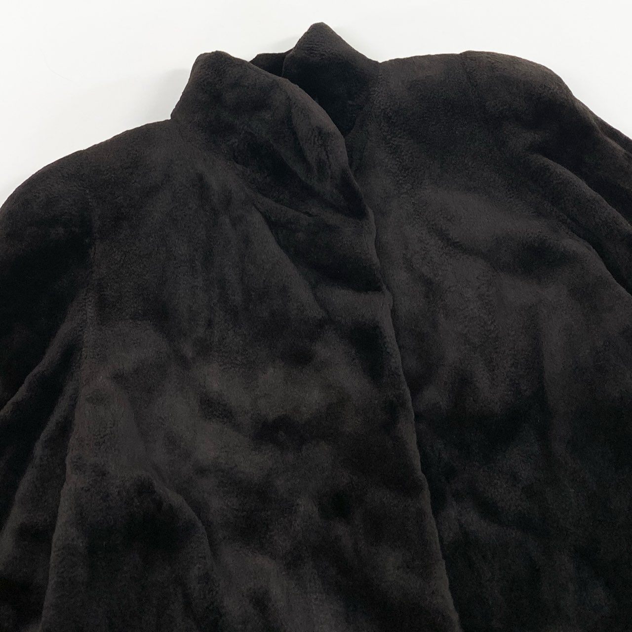 6L5 BALENCIAGA バレンシアガ シェアードミンク ロングコート サイズF ブラック 本毛皮 MINK FUR リアルファーt18r