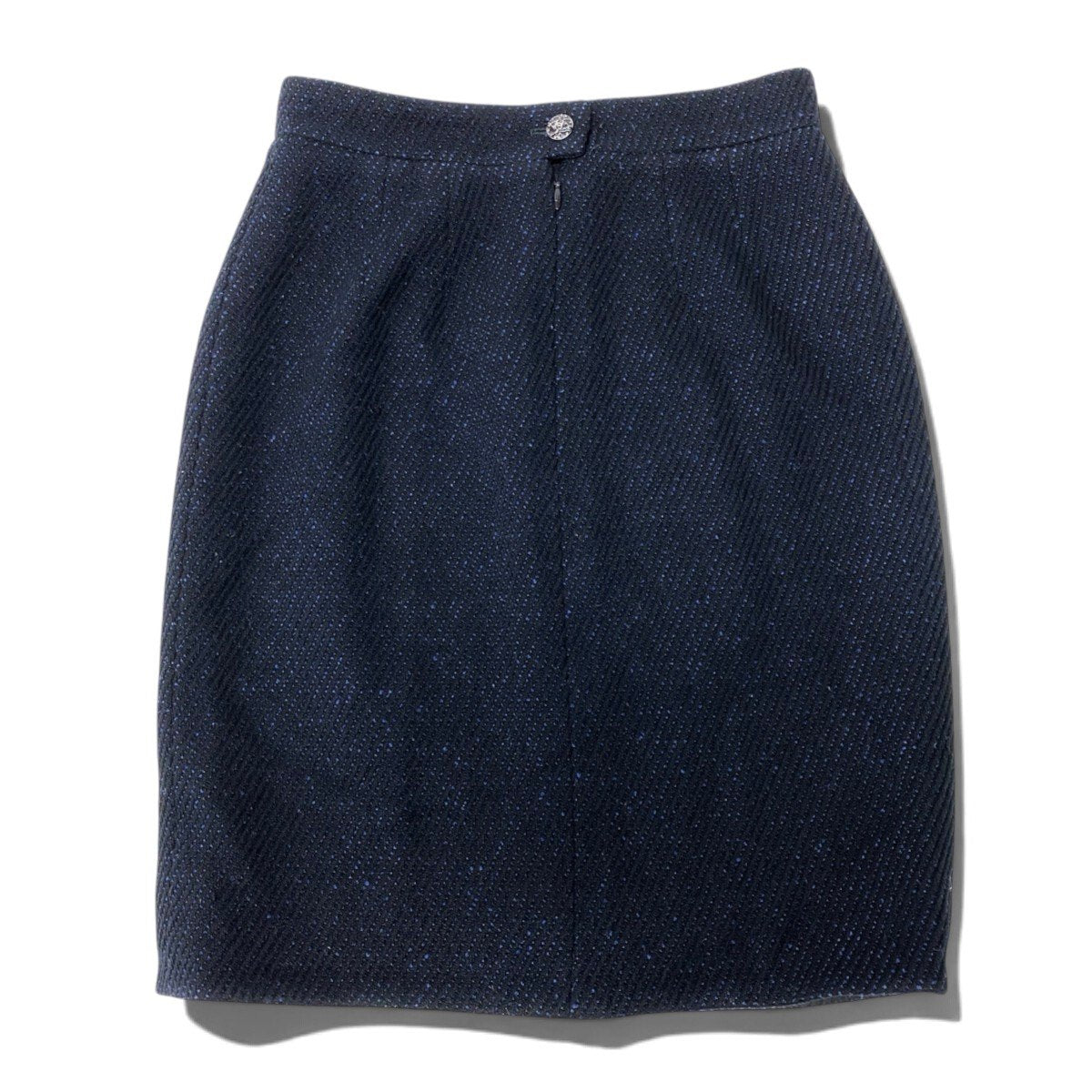 Ci13 CHANEL シャネル 2008年 タイトスカート 膝丈スカート ココマークボタン フランス製 P34132 36 ブラック レディース 女性用u02t