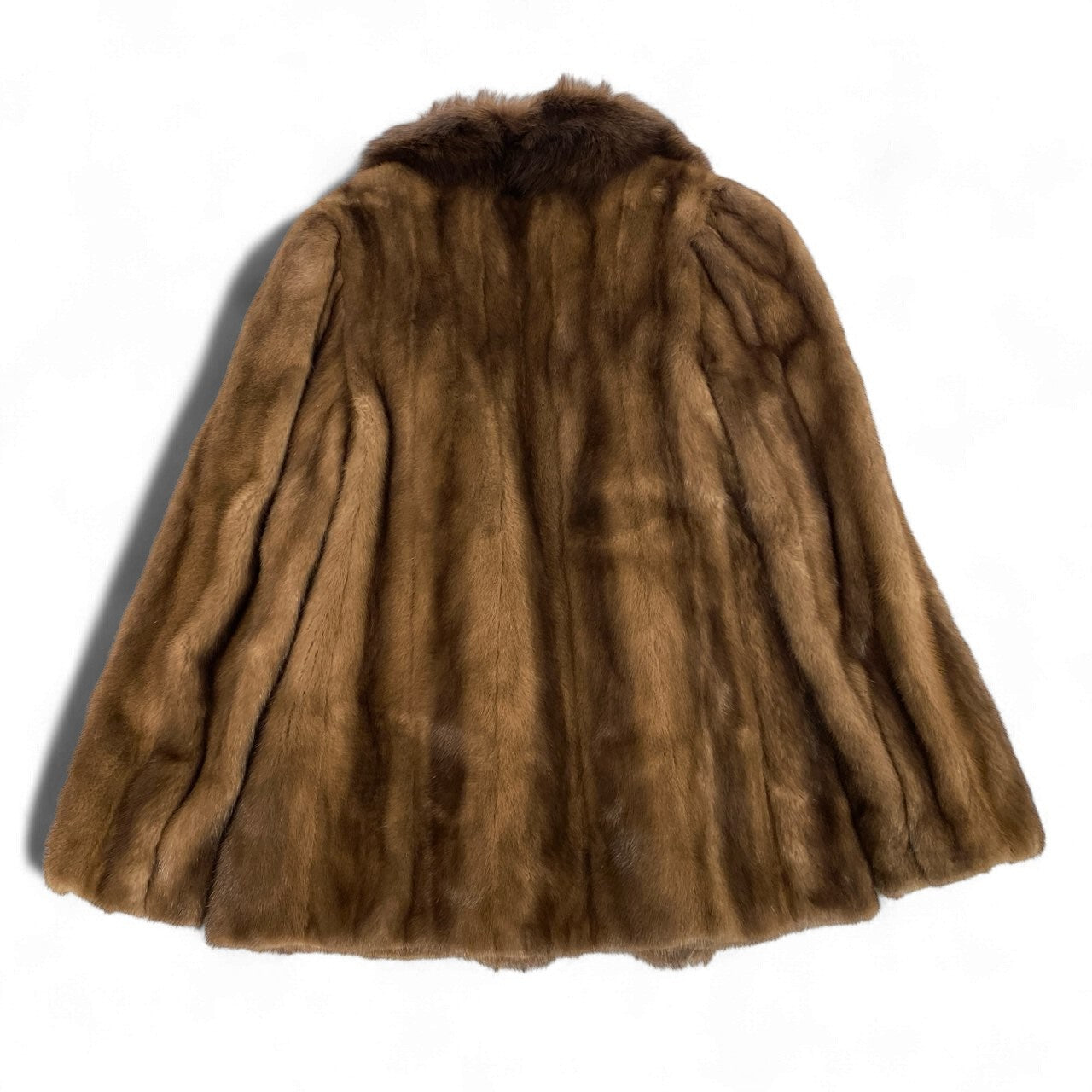 44k14 GROSVENOR グロブナー 毛皮コート ファーコート ミンクファー ファージャケット デミバフミンク 襟フォックスファー MINK FUR/FOX FUR ブラウンu02t