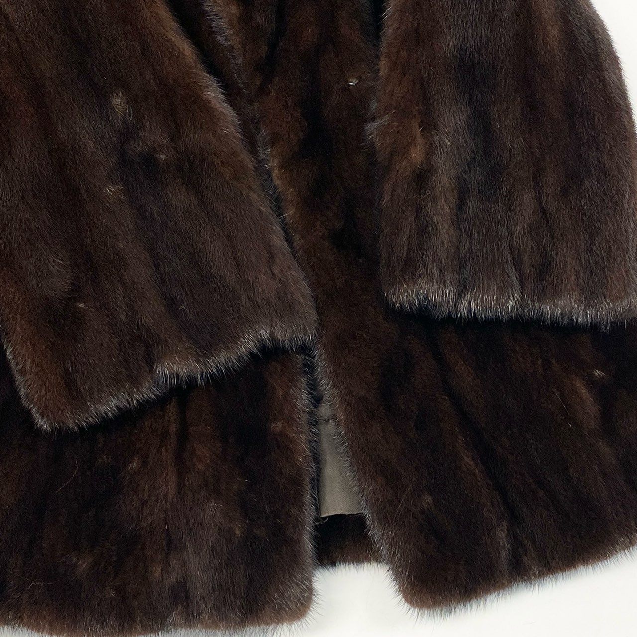 7b22 palody マホガニーミンク ファーコート サイズ11 ブラウン 本毛皮 Mink Fur Coat フロントホックt18r