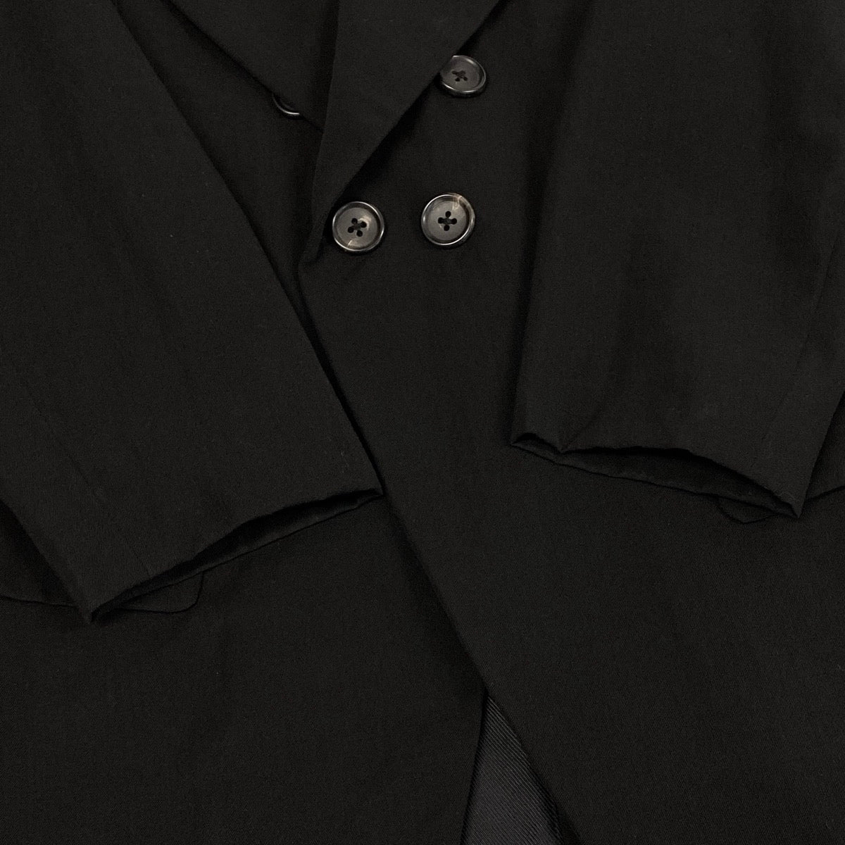 Mf29 Yohji Yamamoto ヨウジヤマモト ウールギャバジン テーラードコート Wool Gabardine Tailored Coat サイズM ブラックt18r