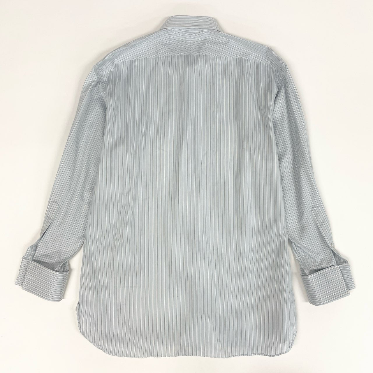 31k2 Ermenegildo Zegna エルメネジルドゼニア 長袖 ドレスシャツ ビジネス フォーマル 41 Lサイズ相当 ブルー コットン メンズo07t