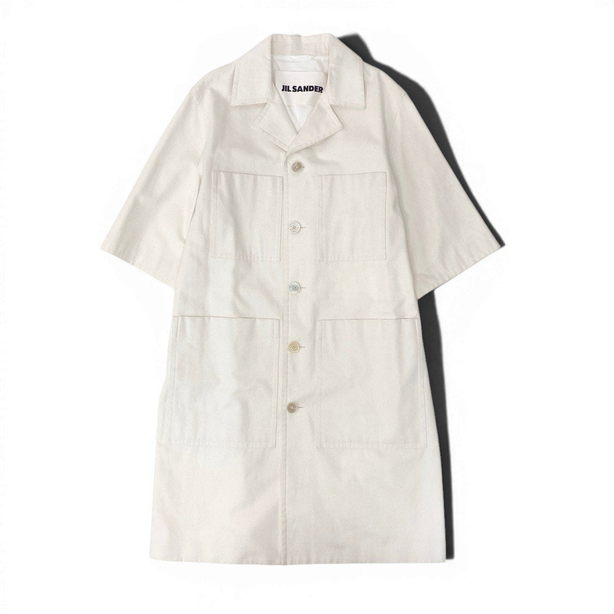 Ef25 JIL SANDER ジルサンダー 2020ss バックプリント シャツコート JSMQ430947 サイズ44 オフホワイト コットン100％ レディースo07t