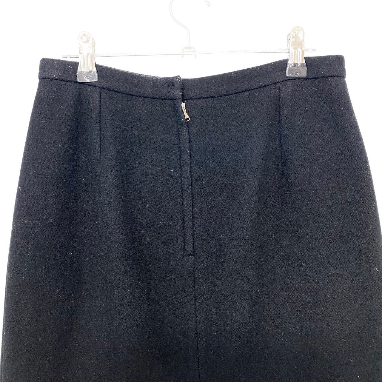 1h16 DOLCE&GABBANA ドルチェアンドガッバーナ ウールスカート 裏地ヒョウ柄  サイズ40 ブラック レディース 女性用u02t