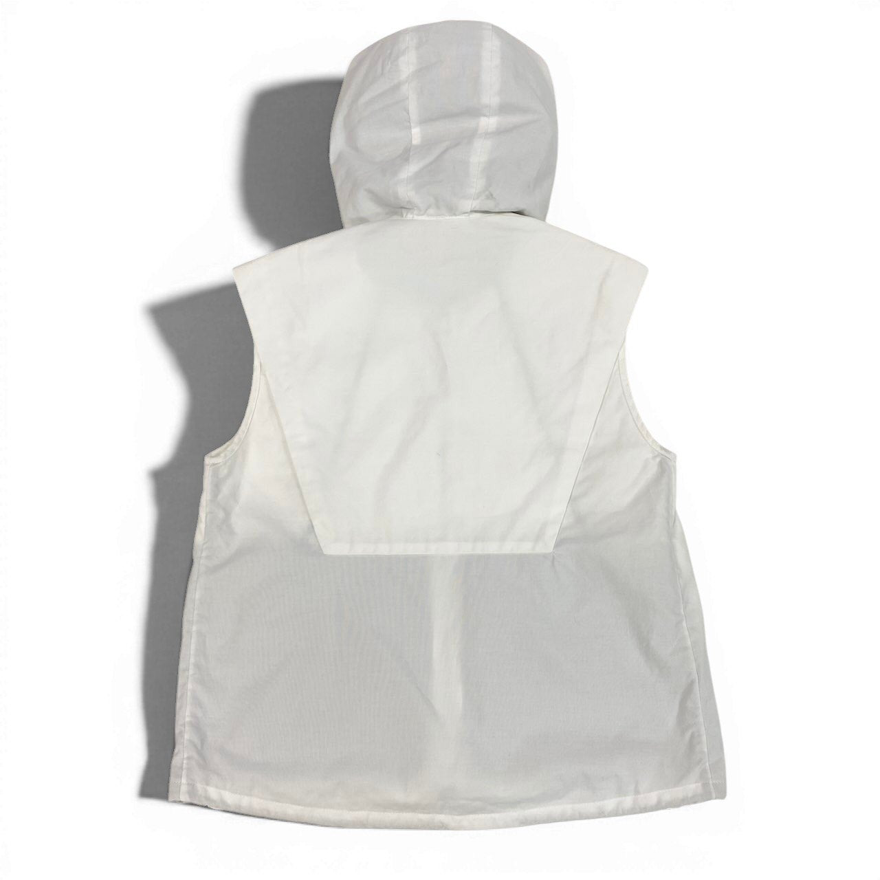 23e14 JIL SANDER ジルサンダー ジップアップ フーディ ベスト ジャケット イタリア製 34 ホワイト コットン レディースo07t