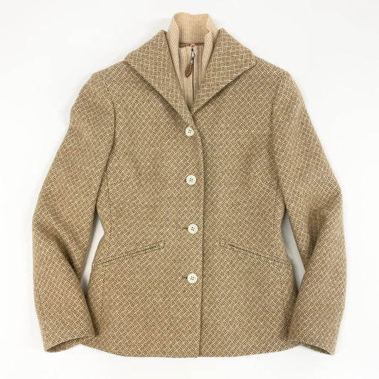 17e7 Brooks Brothers ブルックスブラザーズ カシミヤ混 レイヤードジャケット テーラードジャケット ブレザー サイズ0 アイボリー レディース