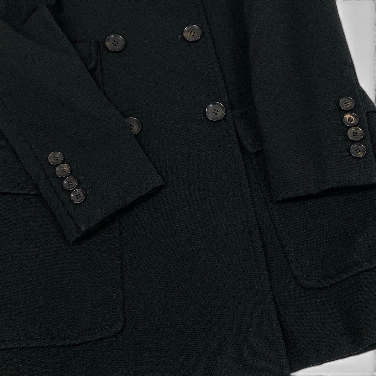 i27 GUCCI ダブルブレストピーコート ノッチドラペル アウター イタリア製 40サイズ ブラック レディース 女性用u02t