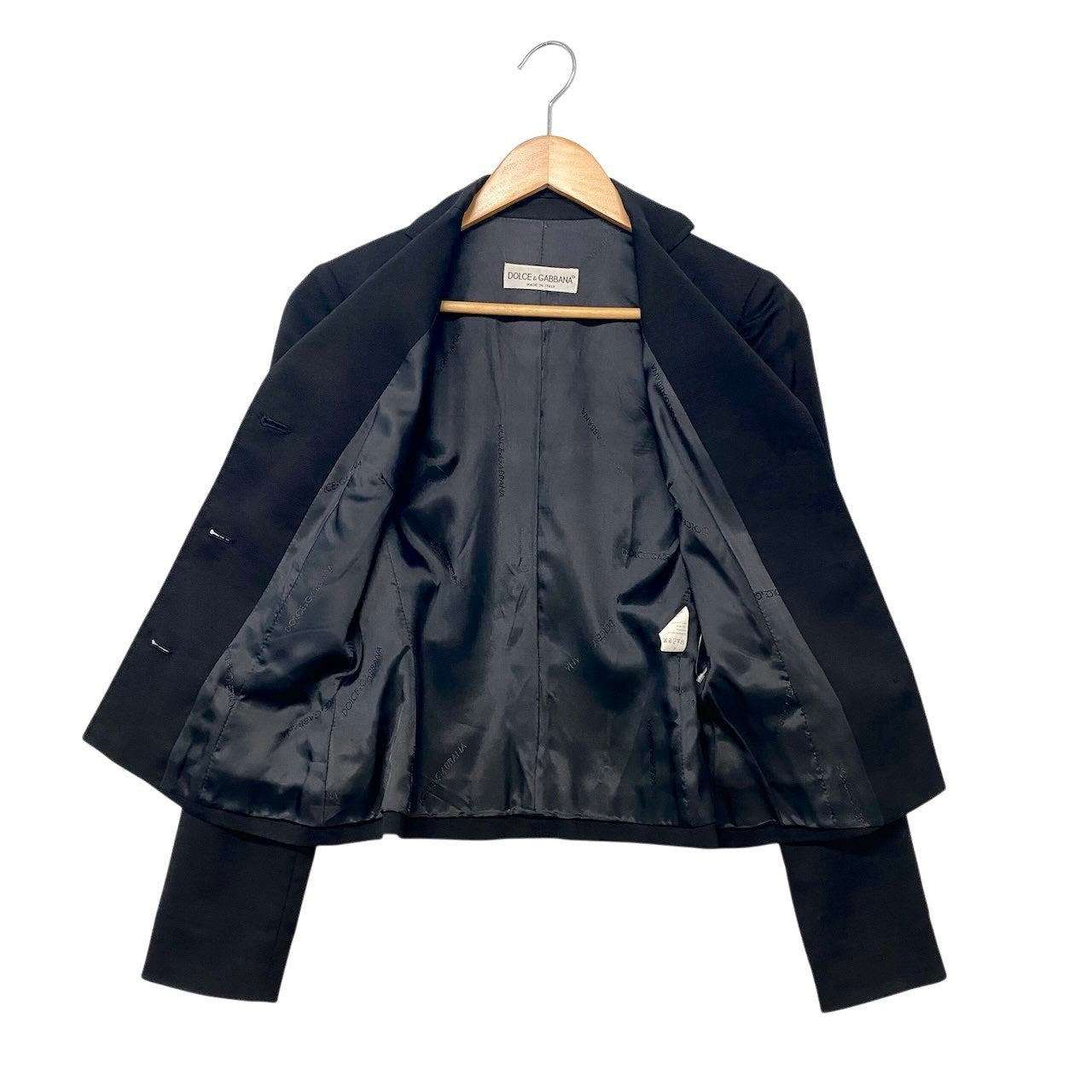 2h16 DOLCE&GABBANA ドルチェアンドガッバーナ セットアップ スカートスーツ テーラードジャケット タイトスカート サイズ38 ブラック レディースu02t