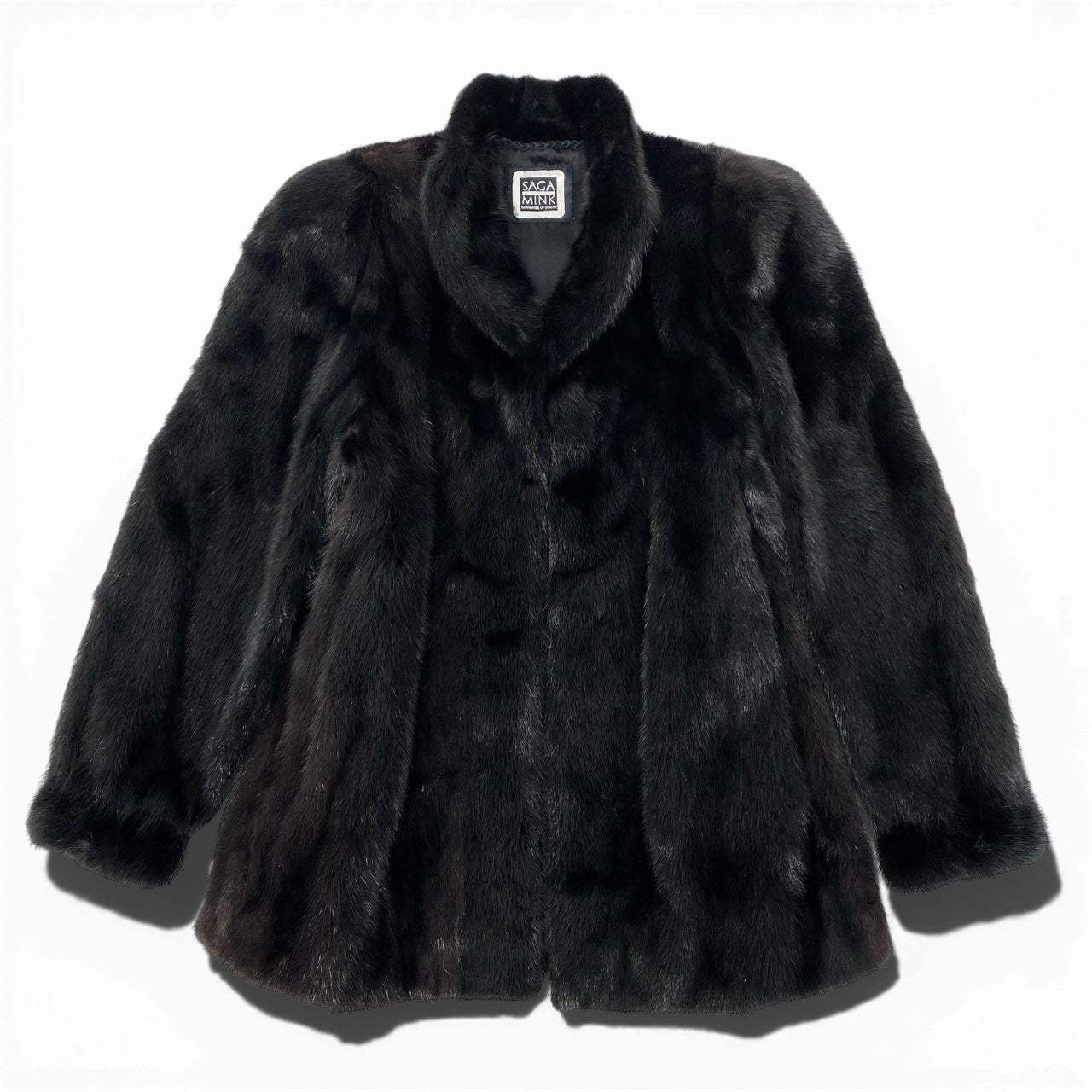 68a24 SAGA MINK サガミンク 銀サガ ダークミンク ファーコート サイズ11 ブラック 最高級本毛皮 Mink Fur Coatt18r