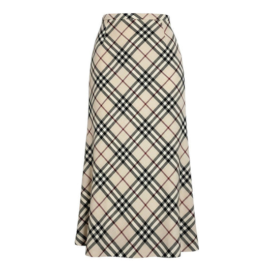 Ii4 【美品】 BURBERRY LONDON バーバリーロンドン ノバチェック ロングスカート サイズ36 ベージュ ウール レディースk02i