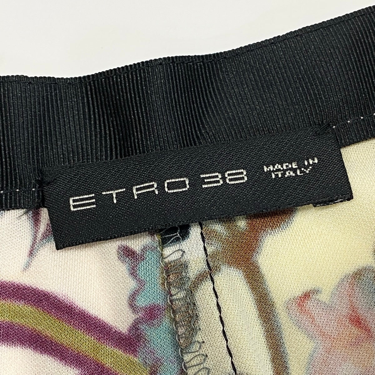 12f5 ETRO エトロ 美しい花柄プリント レーヨンパンツ ロング  サイズ38 イタリア製 マルチカラー レーヨン100％ レディース 女性服u02t