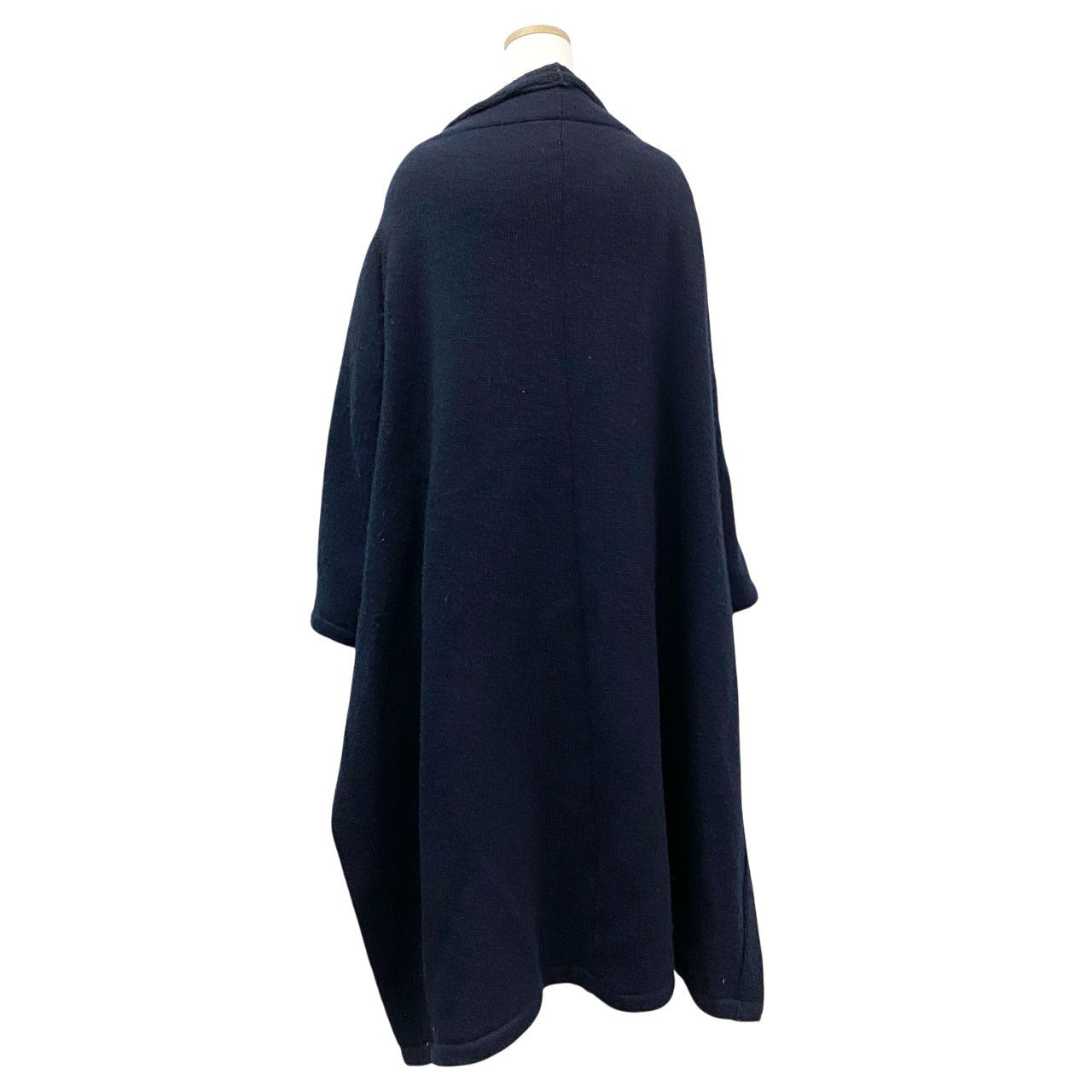 76a28 LIMI feu リミフゥ 変形デザイン ダッフルコート ロングコート サイドスリット アウター 日本製 LV-T46-139 Sサイズ ネイビー レディースo07t