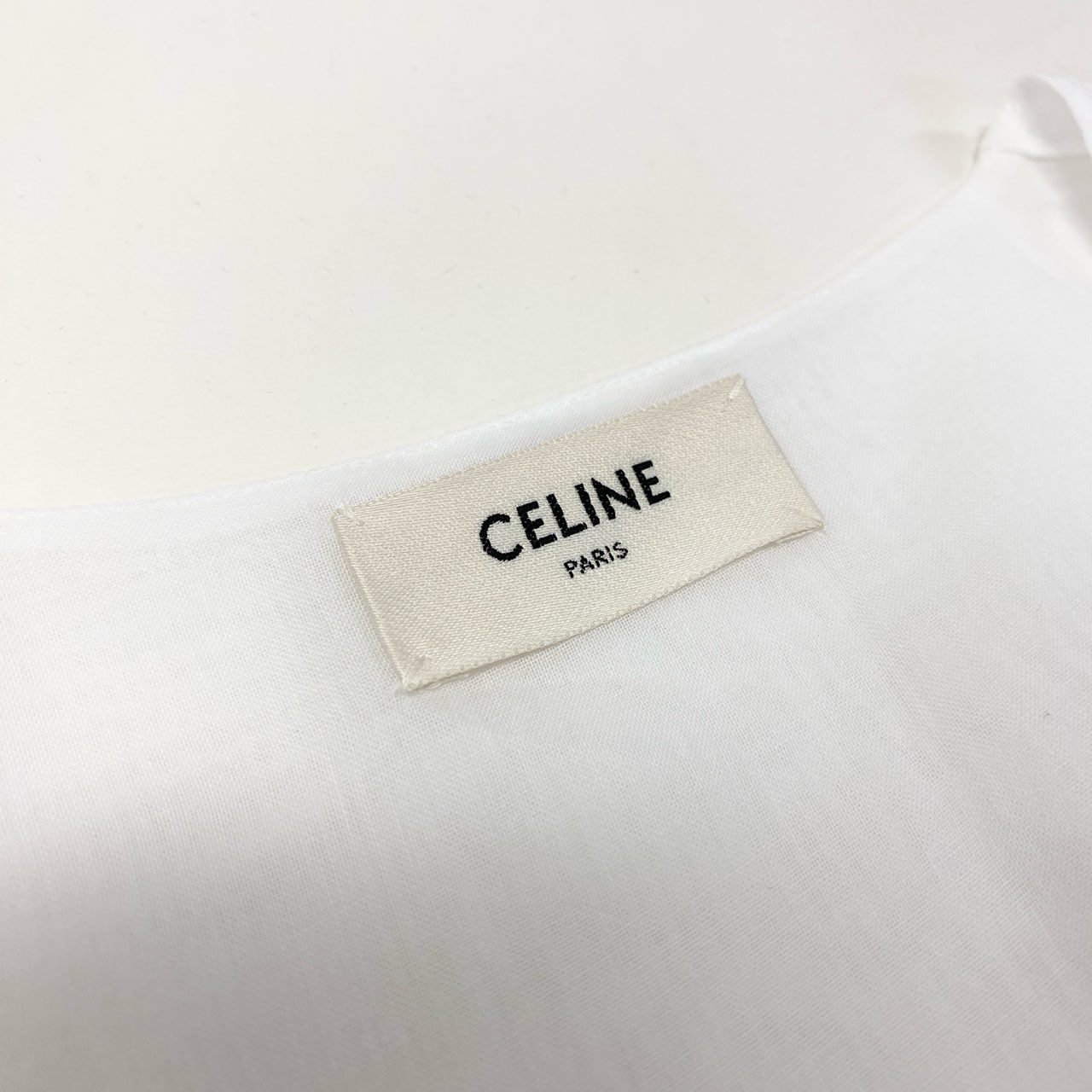 4k23 CELINE セリーヌ  コットンツイル マカダムボタン マキシドレス MAXI DRESS ワンピース サイズ36 ホワイト レディースk02i