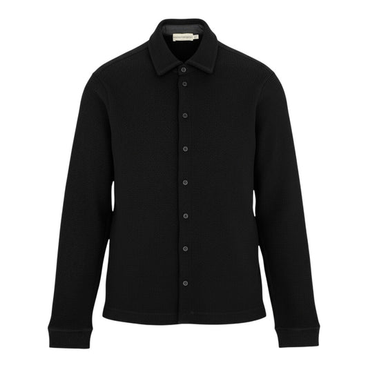 29d16 EMPORIO ARMANI エンポリオアルマーニ ロングスリーブシャツ ワッフルシャツ イタリア製 サイズXL ブラック メンズ 紳士服u02t