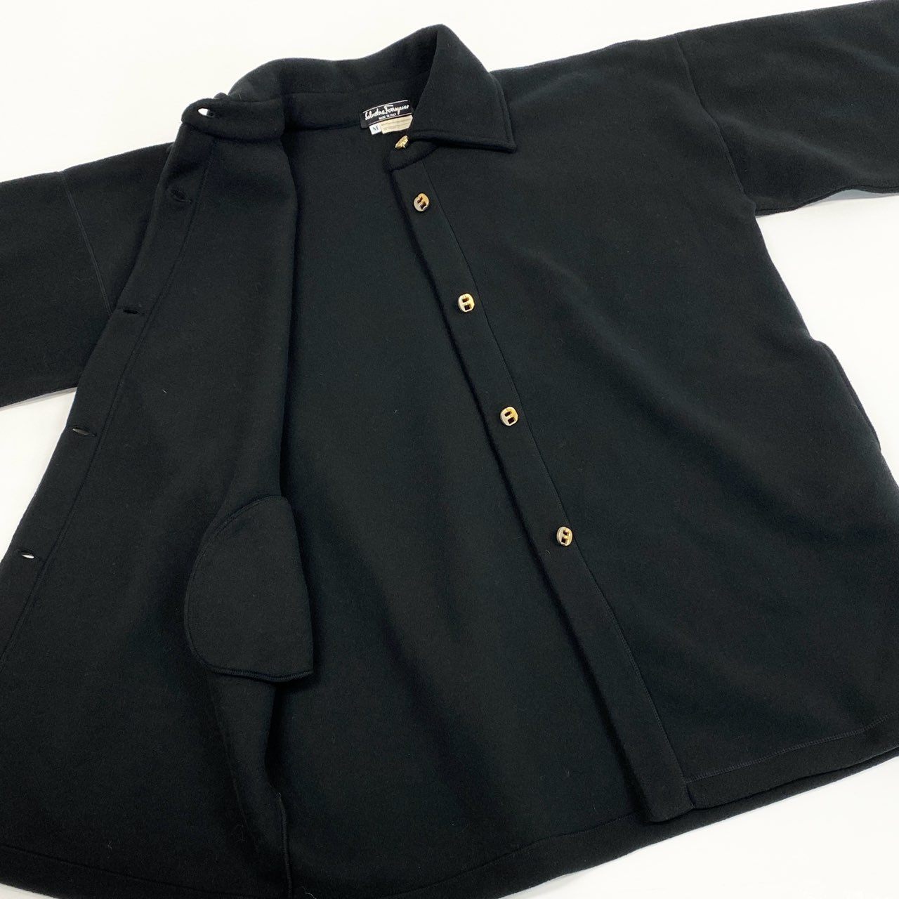 4a4 Vintage Ferragamo ヴィンテージ フェラガモ Fleece フリース素材 Overcoat オーバーコート アウター Size M レディース 女性用k02i