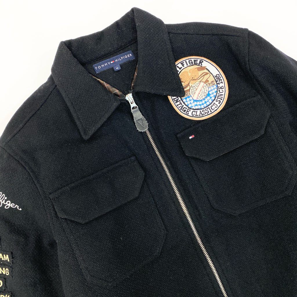 40l25《30着限定品》 TOMMY HILFIGER トミーヒルフィガー Limited Edition 8/30 ツアー スーベニアジャケット M ブラック 日本製 激レアt18r