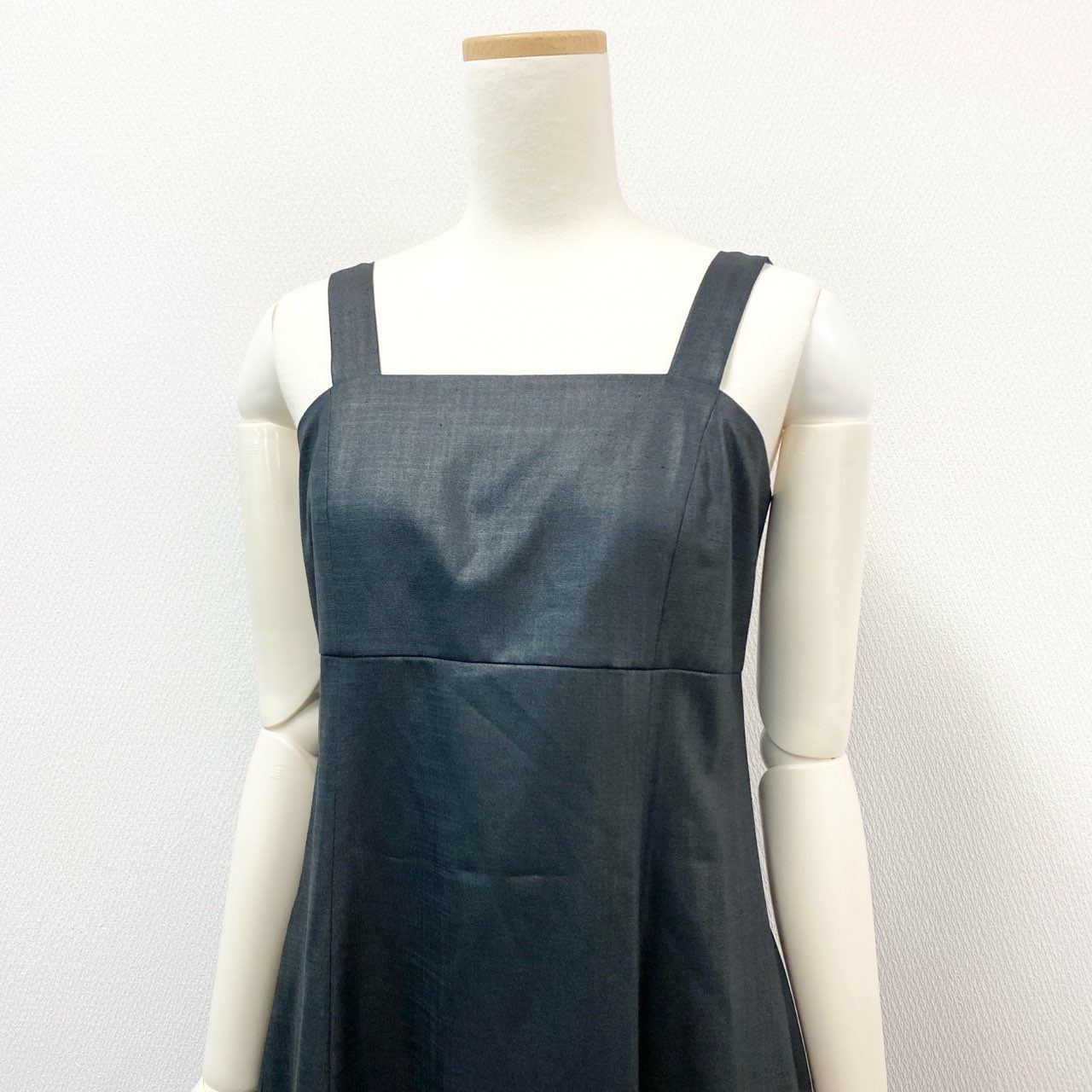 8j10 《未使用》 FOXEY NEW YORK フォクシーニューヨーク Dress Sabina 定価￥68.200 キャミソールワンピース リネン調 ストレッチ レディース 女性用 44430 38 ブラック ポリエステルu02t