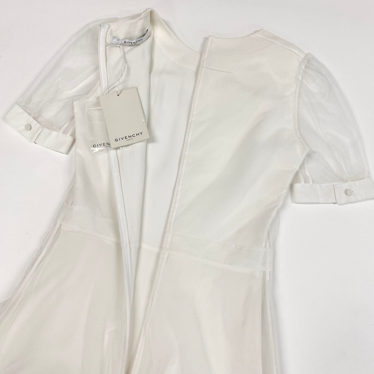 He11 GIVENCHY ジバンシー 2023SS チュールレイヤードドレス ワンピースサイズ34 ホワイト レディースk02i