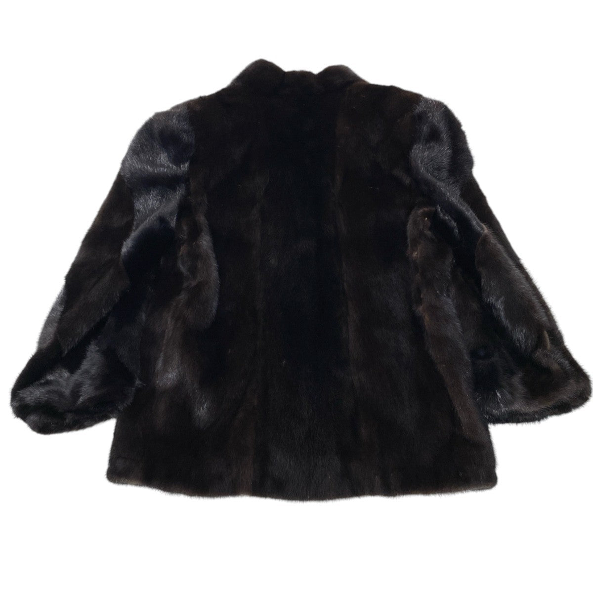 75i24 Yoshikawa Saloon 袖段 ダークミンク ファーコート サイズF ダークブラウン 本毛皮 Dark Mink Fur Coat リアルファーt18r