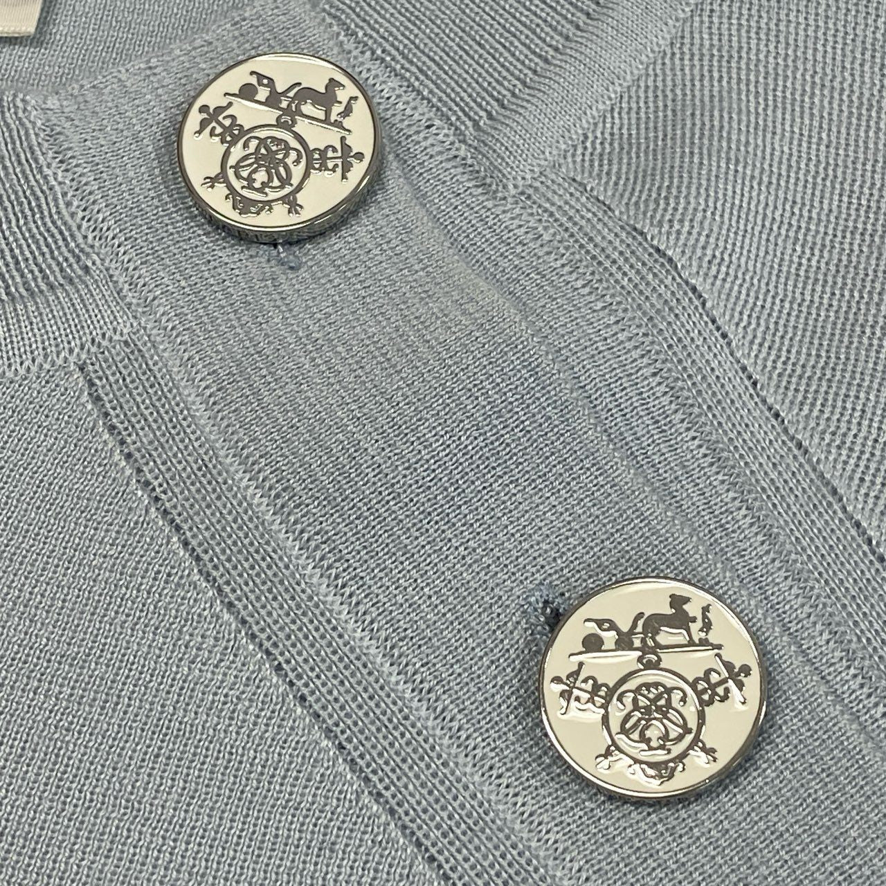 b23 HRMES エルメス 2024 プレタ 半袖ニット サイズ36 ライトブルー レディース 女性用 トップス 半袖セーターta1