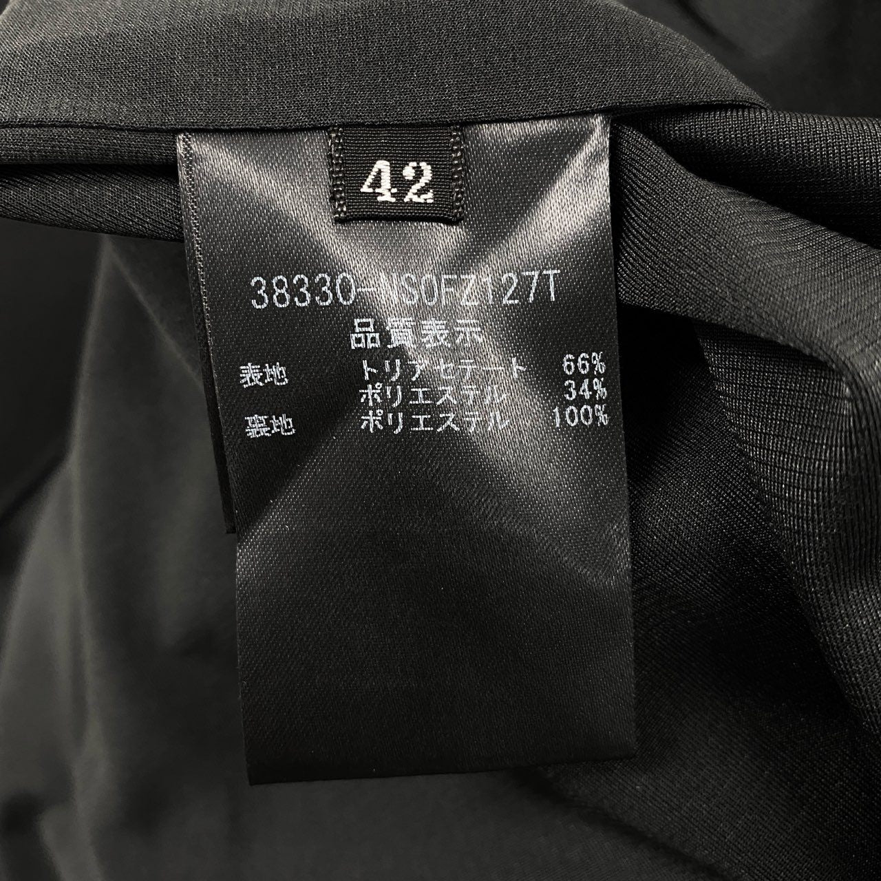 19f11 FOXEY NEW YORK フォクシーニューヨーク モダンエンパイアドレス バックティアード ノースリーブワンピース 42 ブラック レディース