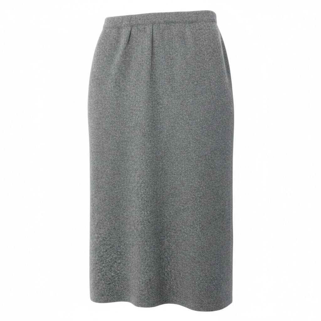 9a19 Ballantyne バランタイン ピュアカシミヤ 100％ ニットスカート サイズF グレー Pure Cashmere Knit Skirtt18r